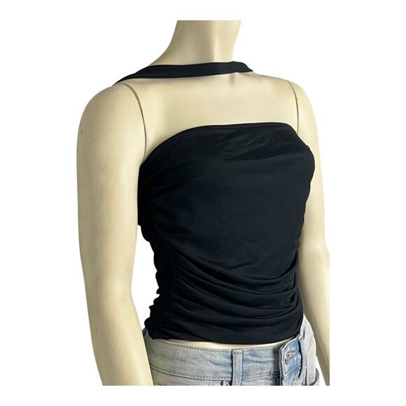 Y2K Style Shirt Top Trashy Club Party Dark Goth Whimsy Drama Black - Picture 3 of 7